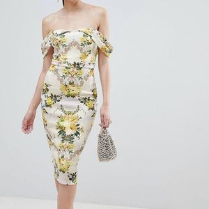ASOS floral off the shoulder dress